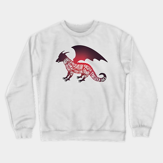 Red Dragon - Fantasy Butcher Cuts of Meat Crewneck Sweatshirt by AliceQuinn